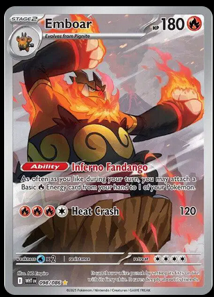 Emboar 098/086 Illustration Rare - White Flare English MT/NM
